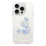 iPhone15ProMax クッションバンパー 耐衝撃クリアケース ブルーバニー ブルー