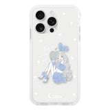 iPhone16ProMax クッションバンパー 耐衝撃クリアケース ブルーバニー ブルー