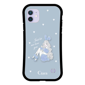 iPhone12/12Pro グリップ 耐衝撃ケース ブルーバニー ブルー