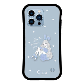 iPhone13ProMax グリップ 耐衝撃ケース ブルーバニー ブルー