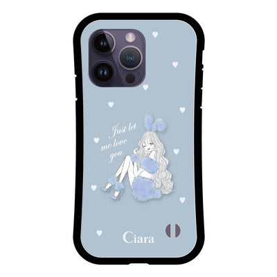 iPhoneケース グリップ 耐衝撃ケース ブルーバニー