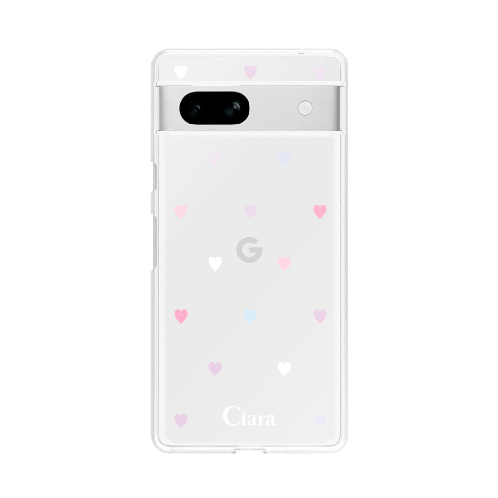 GooglePixelケース】 クリア PASTEL HEART(パステルハート