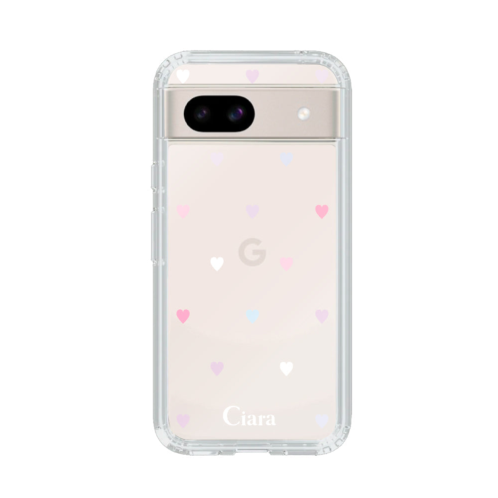 GooglePixelケース】 クリア PASTEL HEART(パステルハート