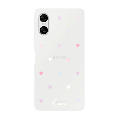 Xperiaケース クリアケース パステルハート