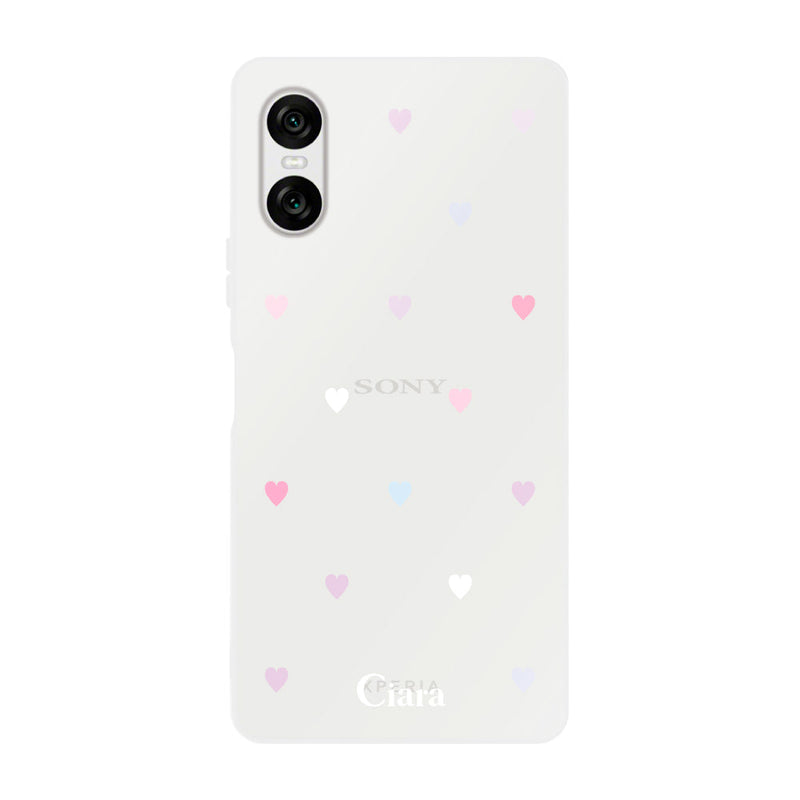 Xperiaケース クリアケース パステルハート