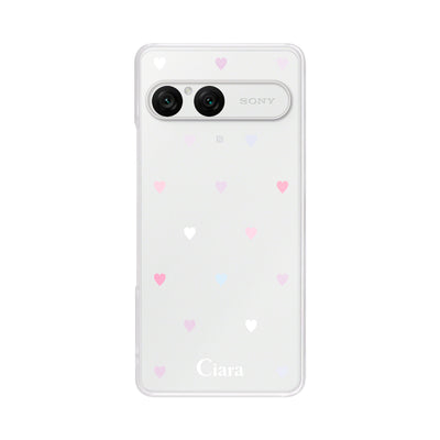 Xperiaケース クリアケース パステルハート