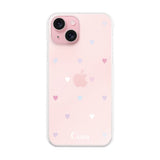 iPhone15 ハイブリッド クリアケース パステルハート パステル