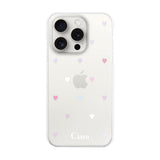 iPhone15ProMax ハイブリッド クリアケース パステルハート パステル
