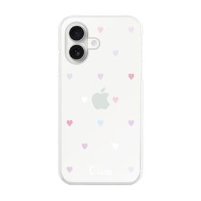 iPhone16 ハイブリッド クリアケース パステルハート パステル