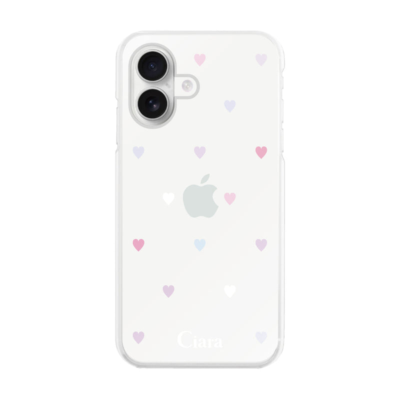 iPhoneケース ハイブリッド クリアケース パステルハート