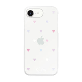 iPhone16e ハイブリッド クリアケース パステルハート パステル