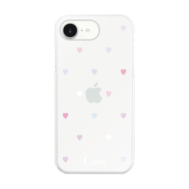 iPhoneケース ハイブリッド クリアケース パステルハート