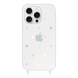iPhone16ProMax ストラップクリアケース パステルハート パステル