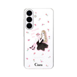 GalaxyS26 クリアケース ラベンダーブラックガール クリア