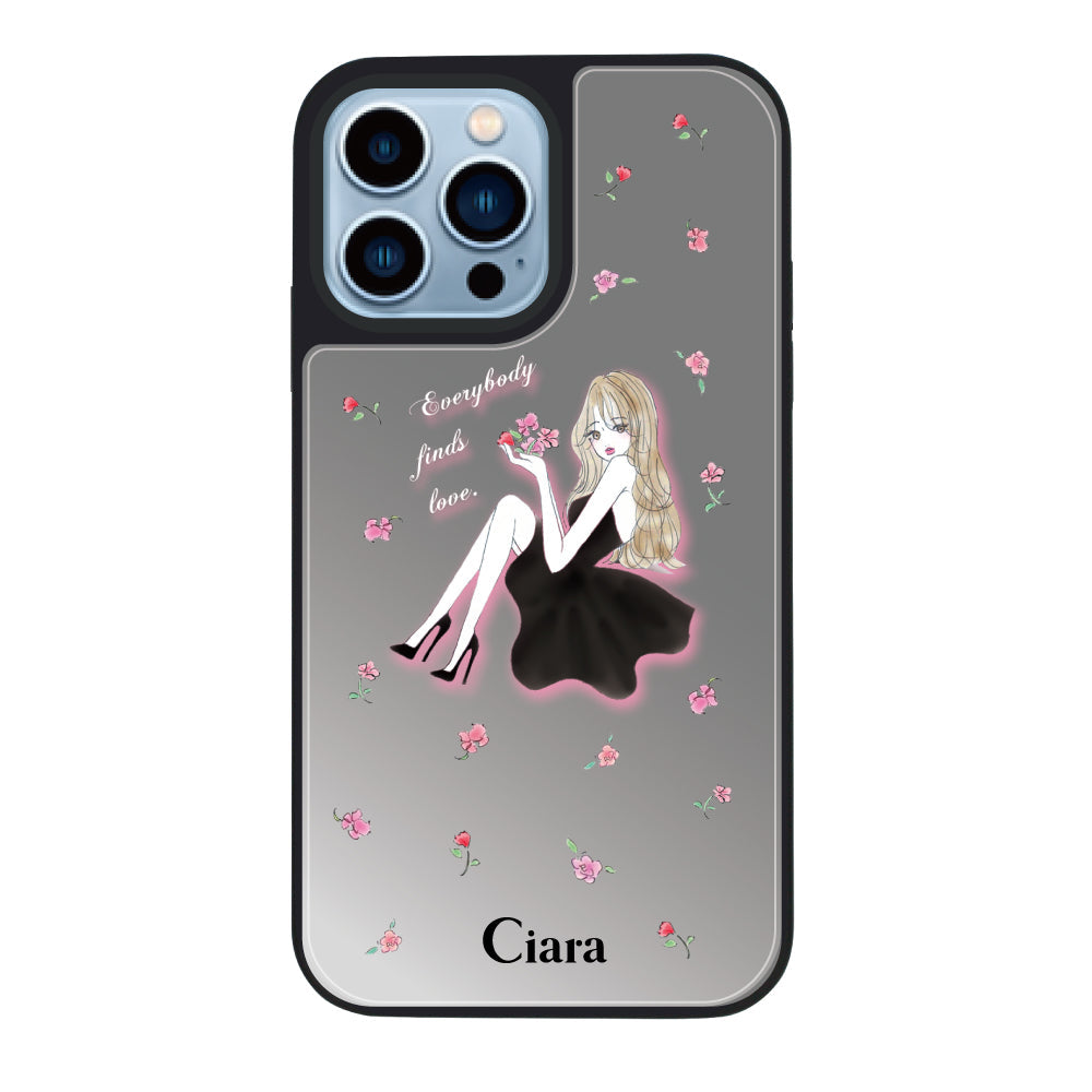 iPhoneケース】 ミラーバンパー LAVENDER BLACK GIRL(ラベンダー