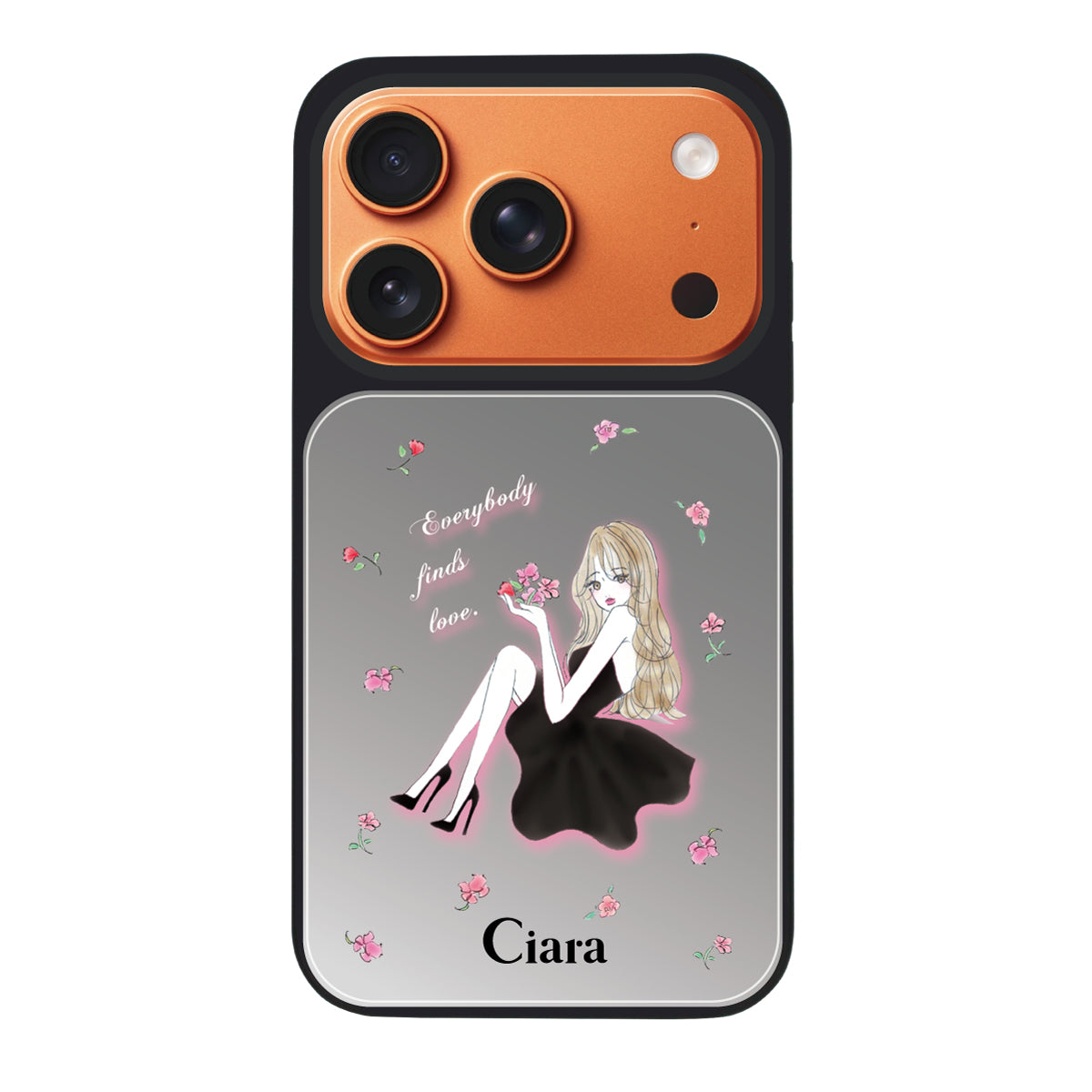 【ららページ】スマホケース iPhoneケース】 ミラーバンパー LAVENDER BLACK GIRL(ラベンダー