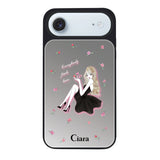 iPhoneAir ミラーバンパー ミラー付きケース ラベンダーブラックガール シルバー