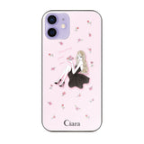 iPhone12/12Pro ガラス 強化ガラスケース ラベンダーブラックガール ピンク