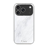 iPhone17Pro ガラス 強化ガラスケース マーブル ホワイト