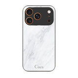 iPhone17ProMax ガラス 強化ガラスケース マーブル ホワイト