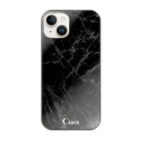 iPhone14 ガラス 強化ガラスケース マーブル ブラック