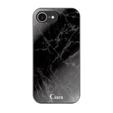 iPhone16e ガラス 強化ガラスケース マーブル ブラック