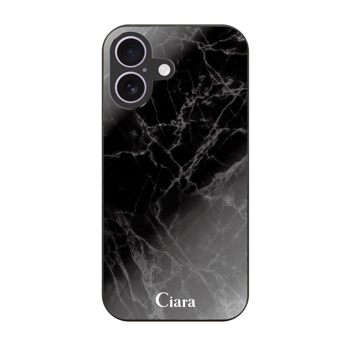 iPhone17 ガラス 強化ガラスケース マーブル ブラック