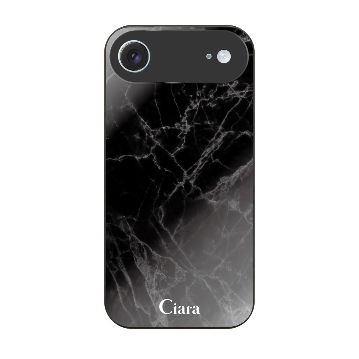 iPhoneAir ガラス 強化ガラスケース マーブル ブラック