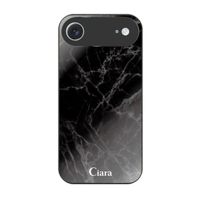 iPhoneAir ガラス 強化ガラスケース マーブル ブラック
