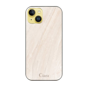 iPhone14Plus ガラス 強化ガラスケース マーブル ベージュ