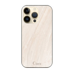 iPhone14Pro ガラス 強化ガラスケース マーブル ベージュ