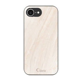 iPhone16e ガラス 強化ガラスケース マーブル ベージュ