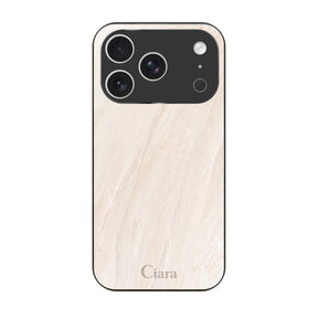 iPhone17Pro ガラス 強化ガラスケース マーブル ベージュ