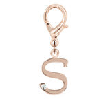 Free カスタム ストーンイニシャルチャーム ローズゴールド