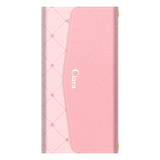 AQUOSsense9 手帳型カード収納レザーケース ハートキルティング ピンク