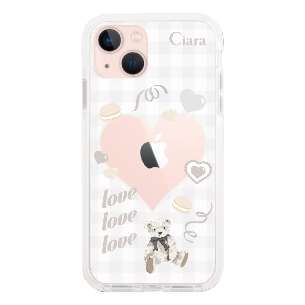 iPhone13ケース クッションバンパー 耐衝撃クリアケース マイスウィーティー ホワイト