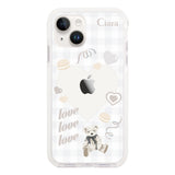 iPhone14 クッションバンパー 耐衝撃クリアケース マイスウィーティー ホワイト