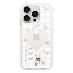 iPhone15ProMax クッションバンパー 耐衝撃クリアケース マイスウィーティー ホワイト