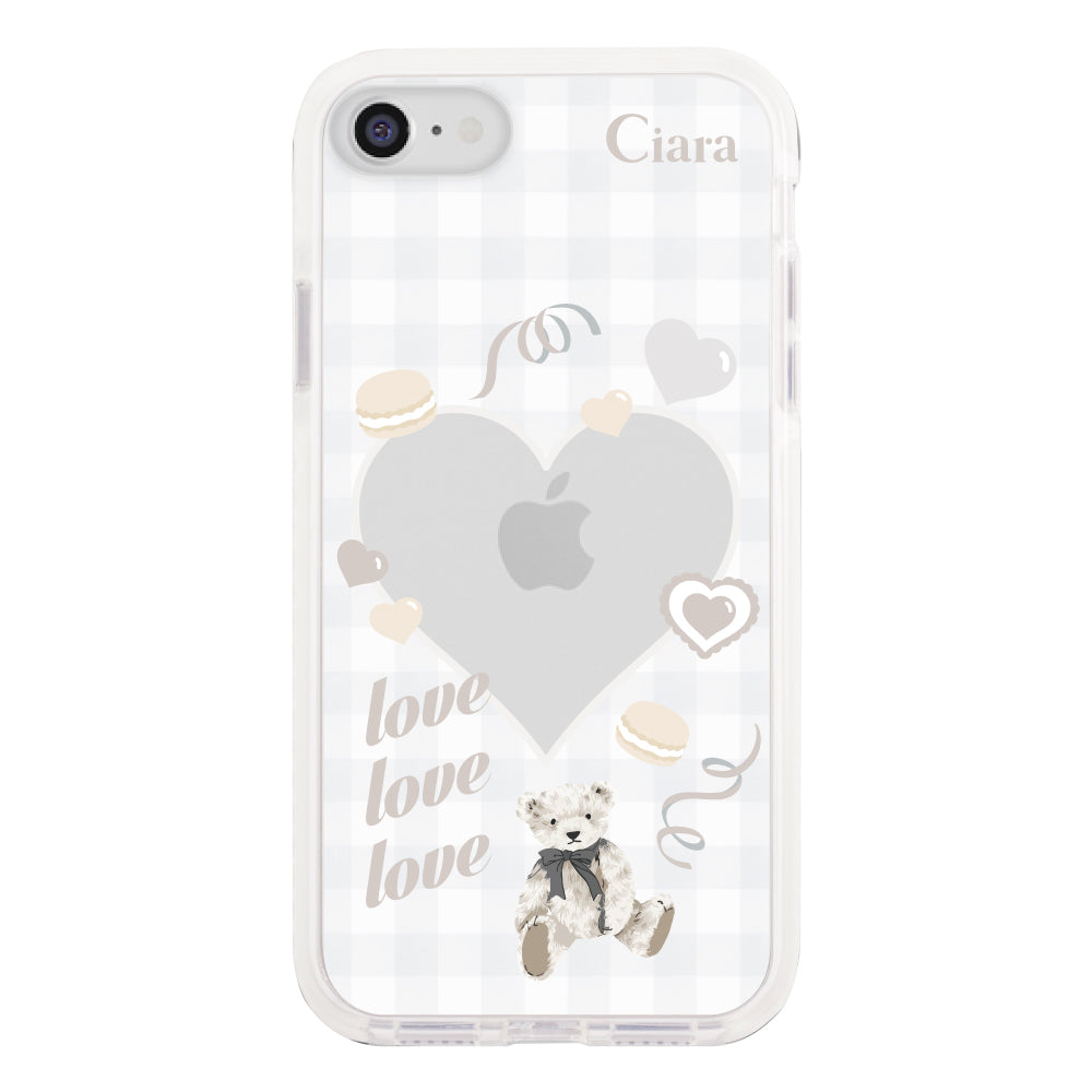 iPhone7Plus/8Plus クッションバンパー 耐衝撃クリアケース マイスウィーティー ホワイト