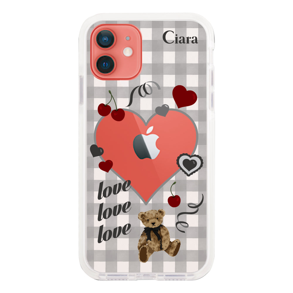 iPhone11ケース クッションバンパー 耐衝撃クリアケース マイスウィーティー ブラック