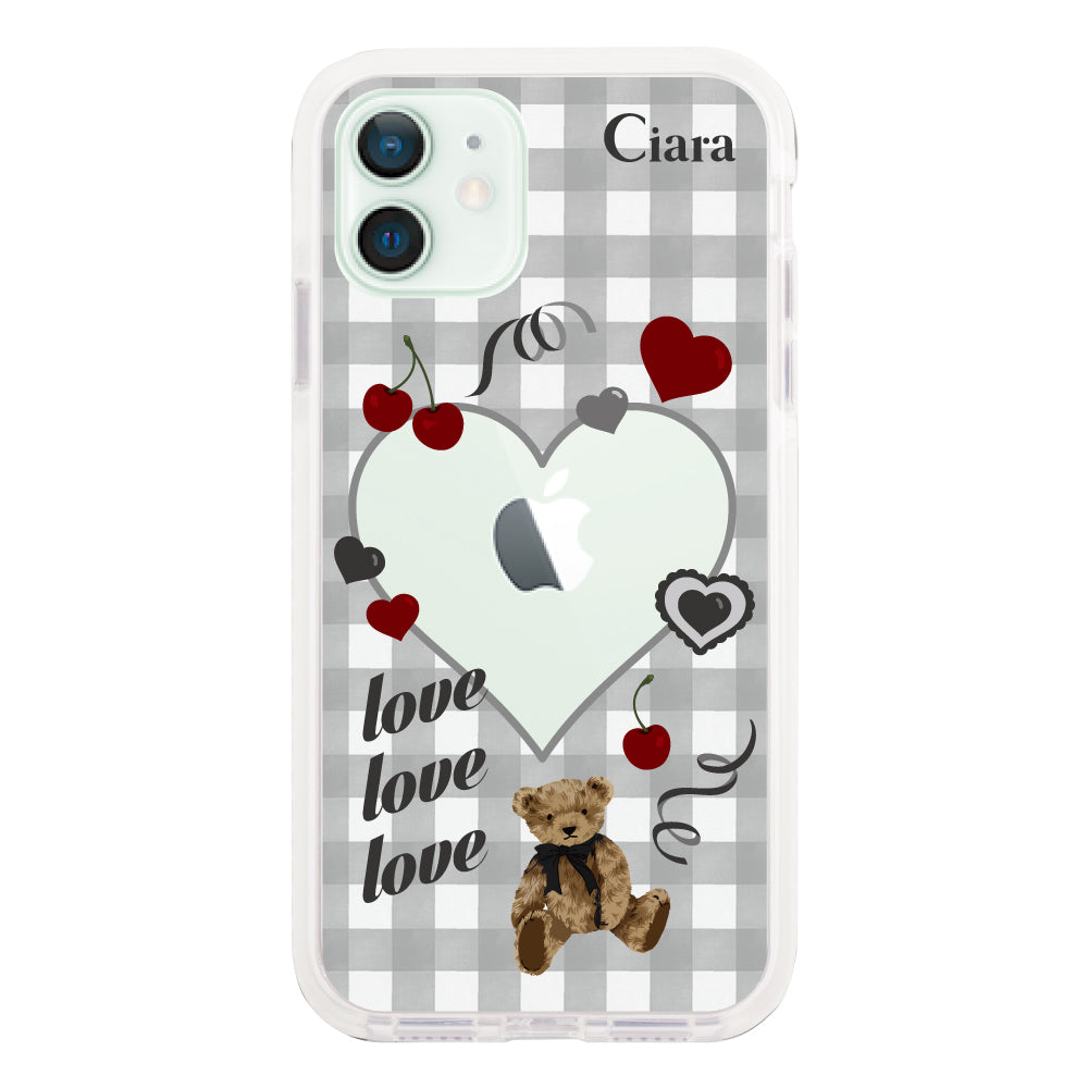 iPhone12miniケース クッションバンパー 耐衝撃クリアケース マイスウィーティー ブラック