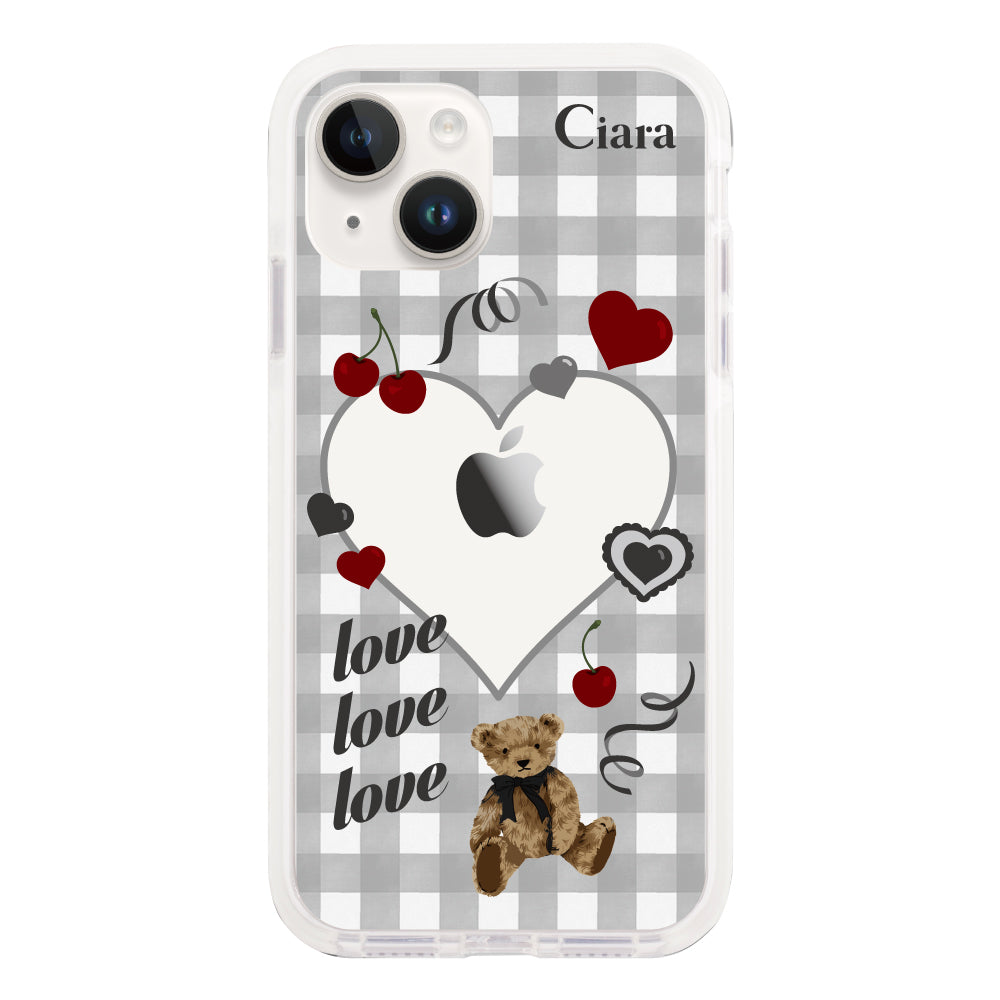 iPhone14ケース クッションバンパー 耐衝撃クリアケース マイスウィーティー ブラック