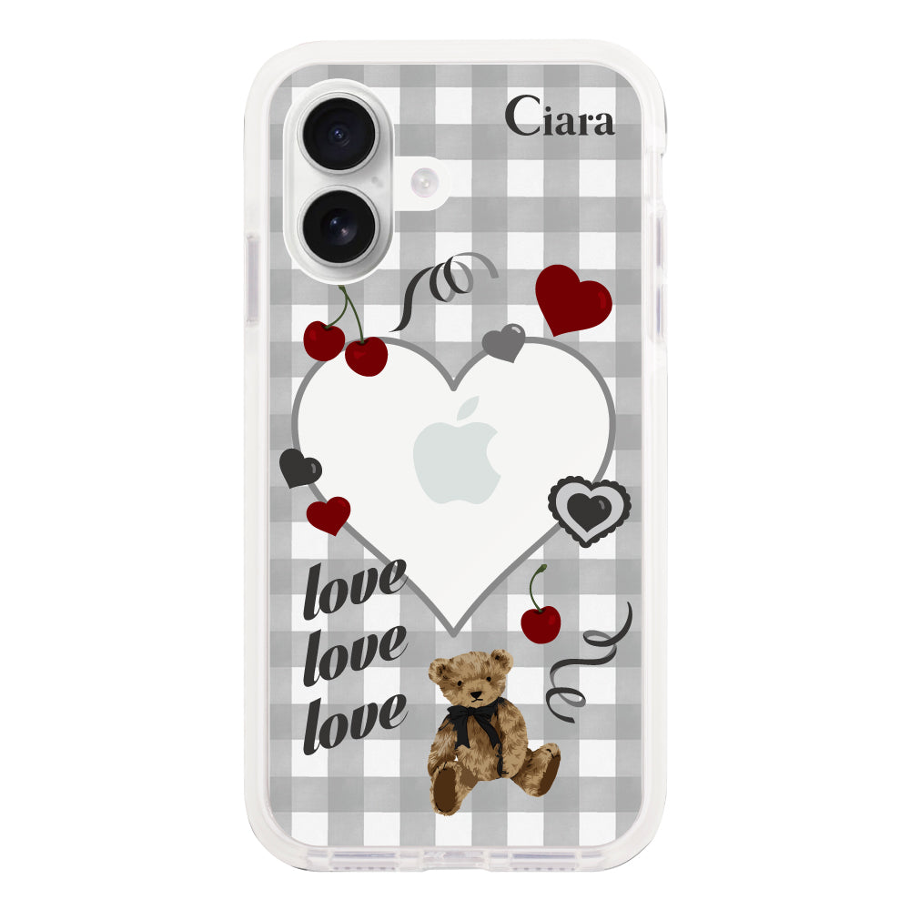 iPhone16 クッションバンパー 耐衝撃クリアケース マイスウィーティー ブラック