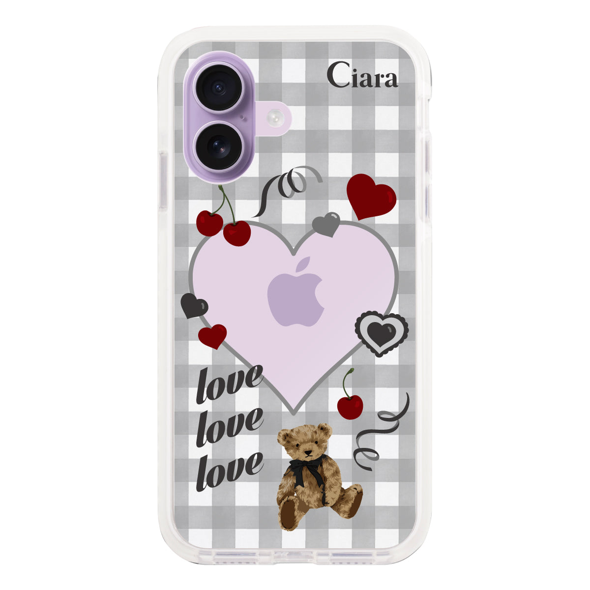 iPhone17 クッションバンパー 耐衝撃クリアケース マイスウィーティー ブラック