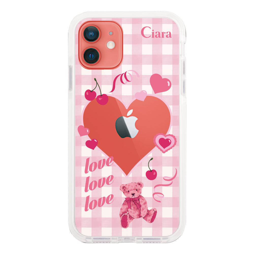 iPhone11ケース クッションバンパー 耐衝撃クリアケース マイスウィーティー ピンク