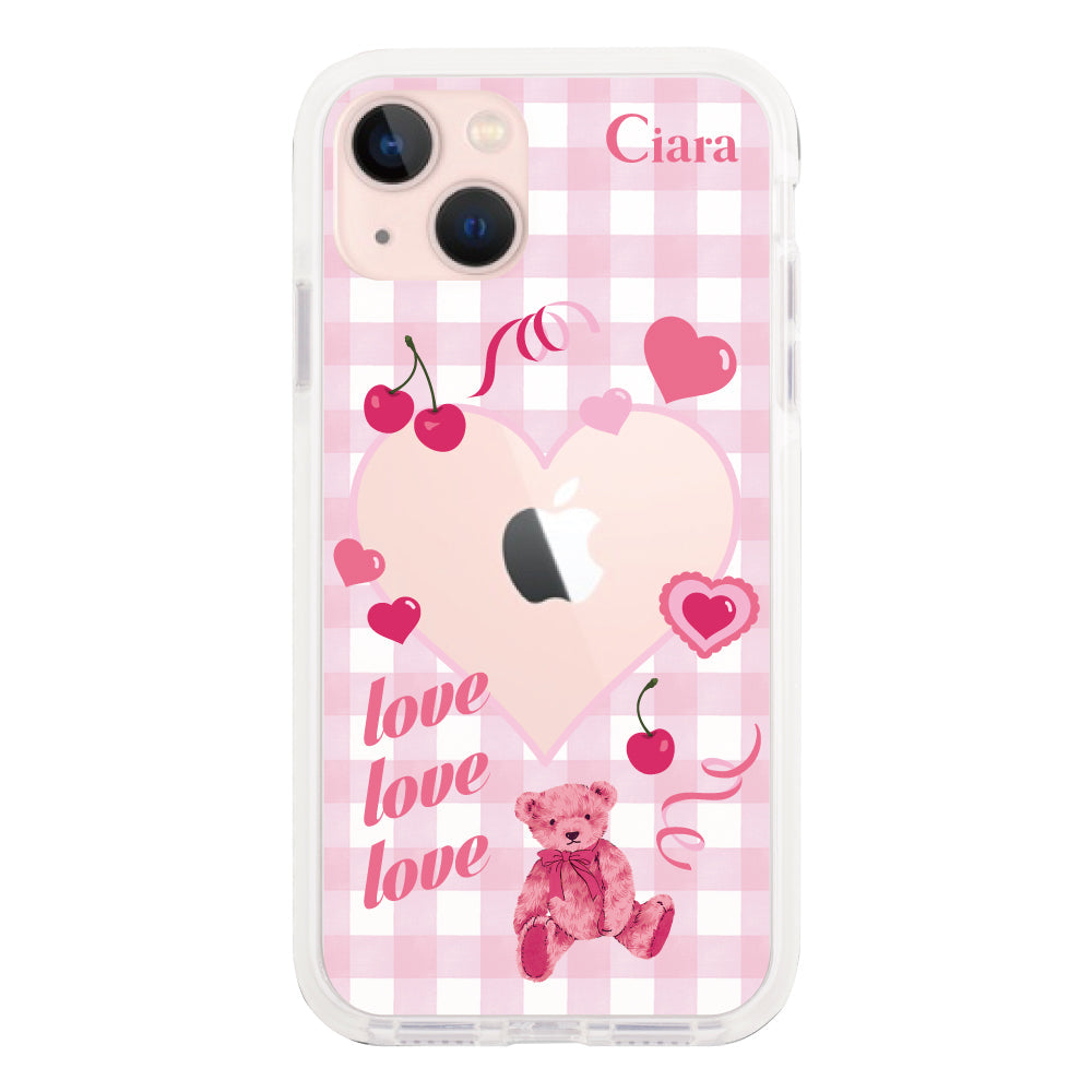 iPhone13ケース クッションバンパー 耐衝撃クリアケース マイスウィーティー ピンク