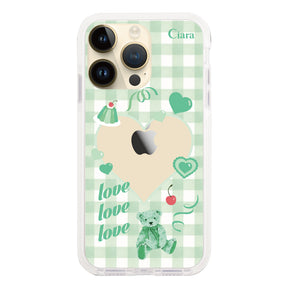 iPhone14Pro クッションバンパー 耐衝撃クリアケース マイスウィーティー グリーン