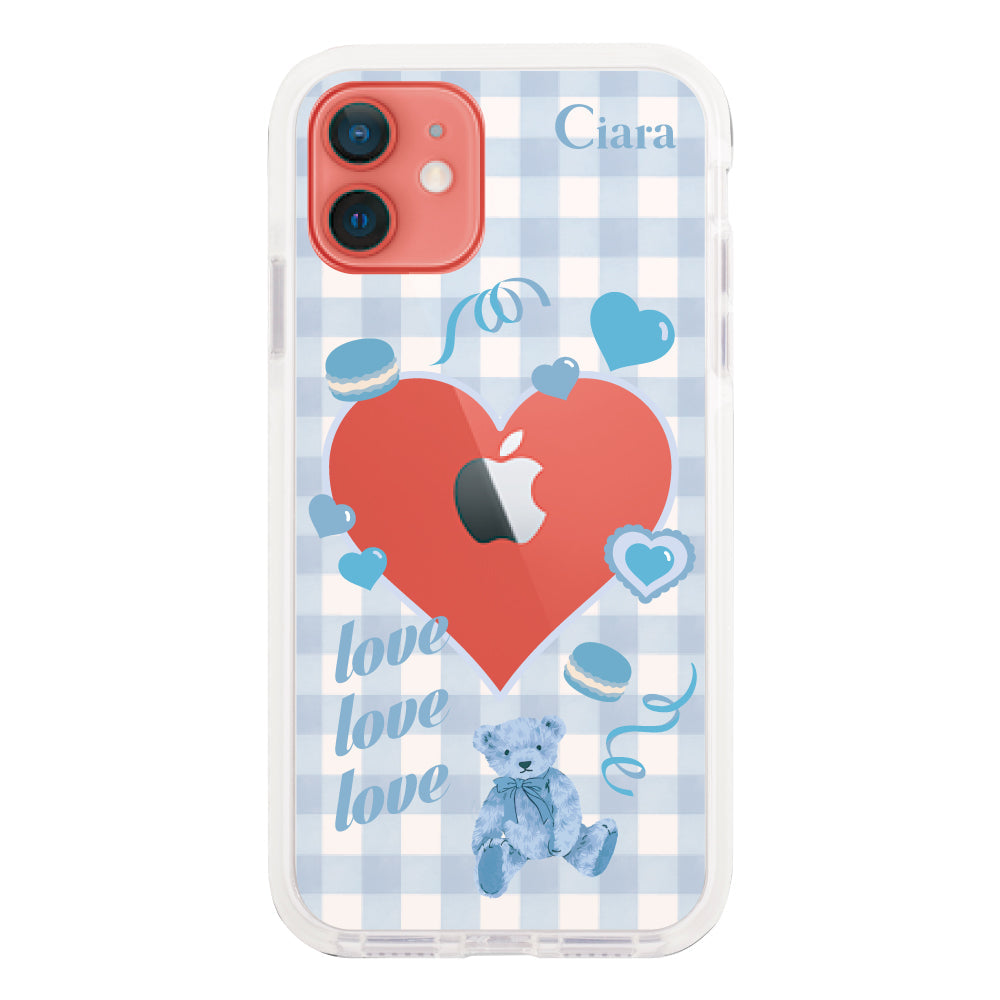 iPhone11ケース クッションバンパー 耐衝撃クリアケース マイスウィーティー ブルー