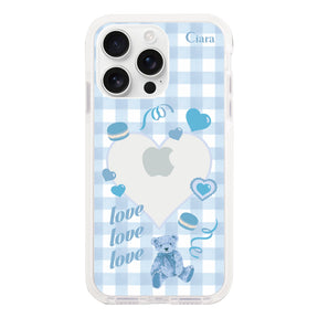iPhone16ProMax クッションバンパー 耐衝撃クリアケース マイスウィーティー ブルー
