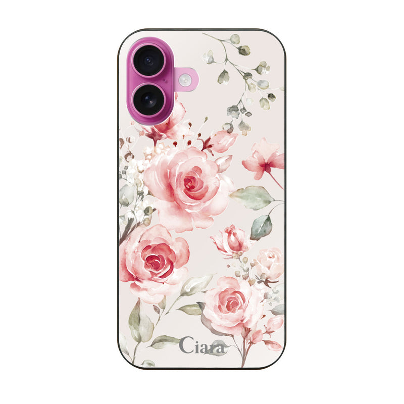 iPhoneケース ガラス 強化ガラスケース スプリンクルフラワー